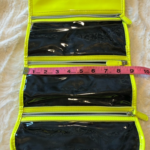 Betsey Johnson Silver and Neon Yellow Cosmetic Bag - Picture 6 of 6